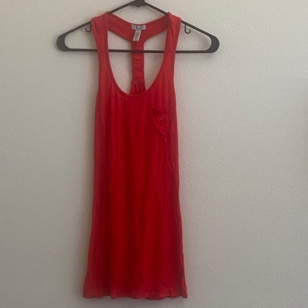 NEW Red Super Soft Bungee Racerback Swim Cover Up Tank Top Small S